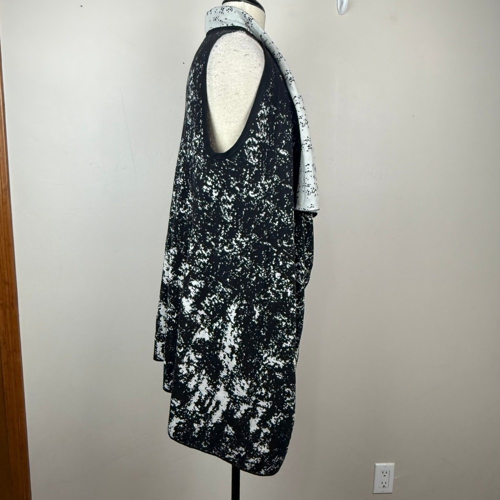 Stella Carakasi Vest Women S Black White Splatter Waterfall Natural Luxe Chic - Picture 8 of 11